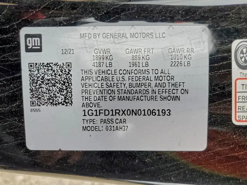 2022 CHEVROLET CAMARO LT  