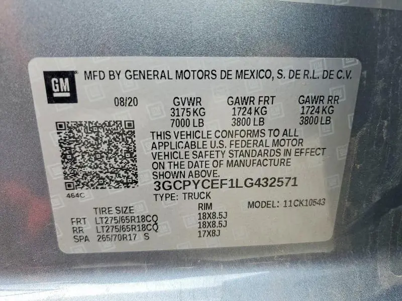 2020 CHEVROLET SILVERADO K1500 TRAIL BOSS CUSTOM  