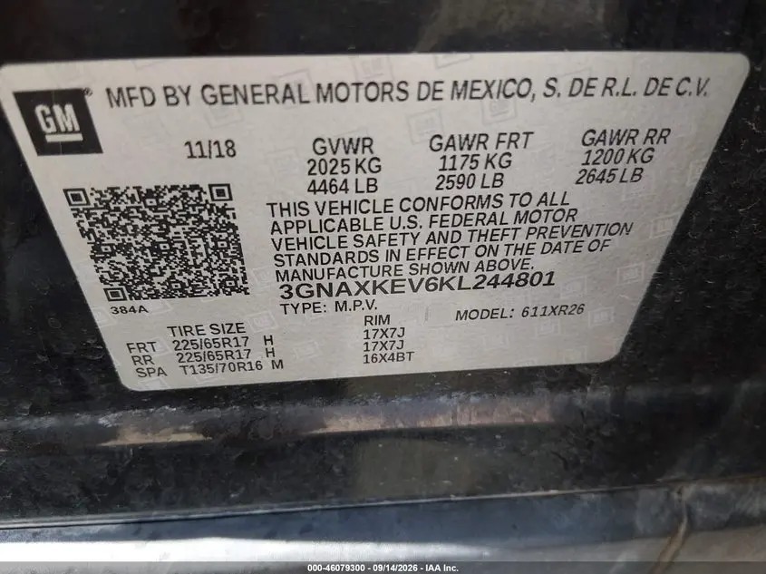2019 CHEVROLET EQUINOX LT