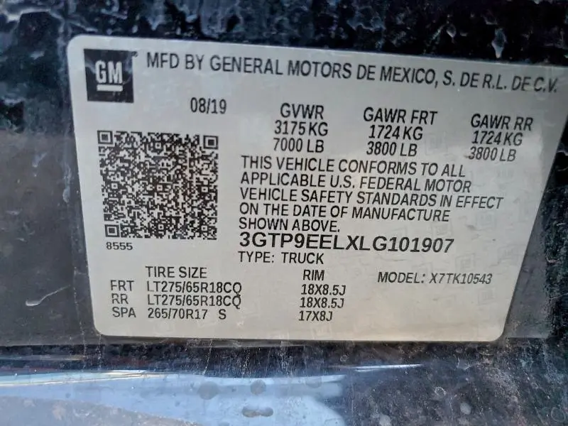 2020 GMC SIERRA K1500 AT4  