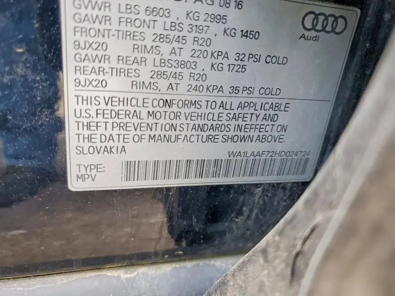 2017 AUDI Q7 PREMIUM PLUS  