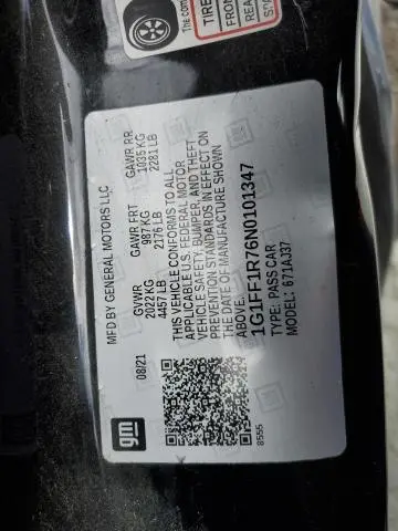 2022 CHEVROLET CAMARO LT1