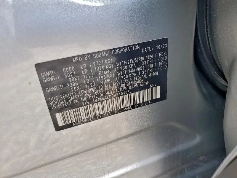 2024 SUBARU ASCENT ONYX EDITION  