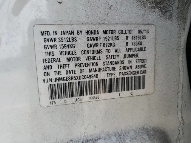 2013 HONDA FIT SPORT