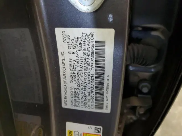 2020 HONDA ACCORD EX  