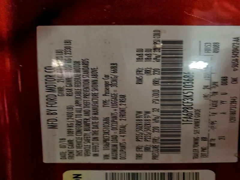 2019 FORD MUSTANG GT  