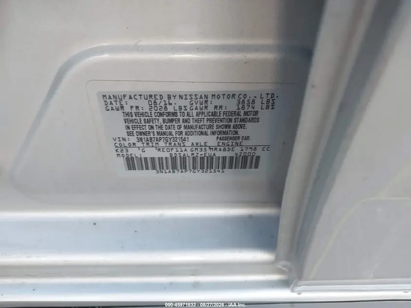 2016 NISSAN SENTRA SR