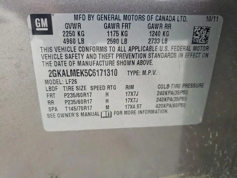 2012 GMC TERRAIN SLE  