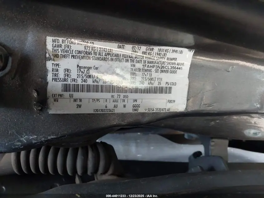 2012 FORD FOCUS TITANIUM