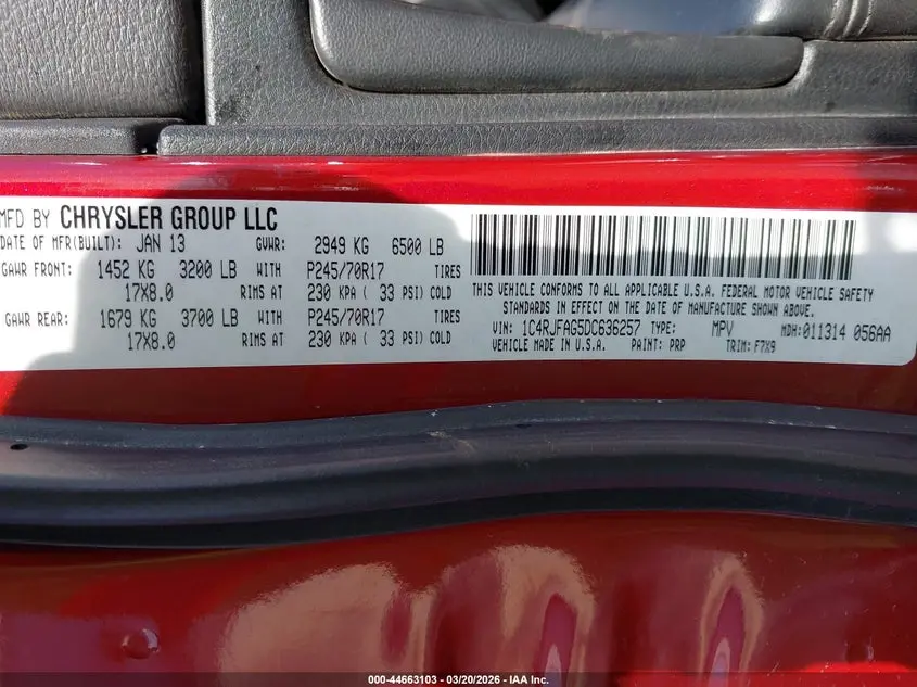 2013 JEEP GRAND CHEROKEE LAREDO