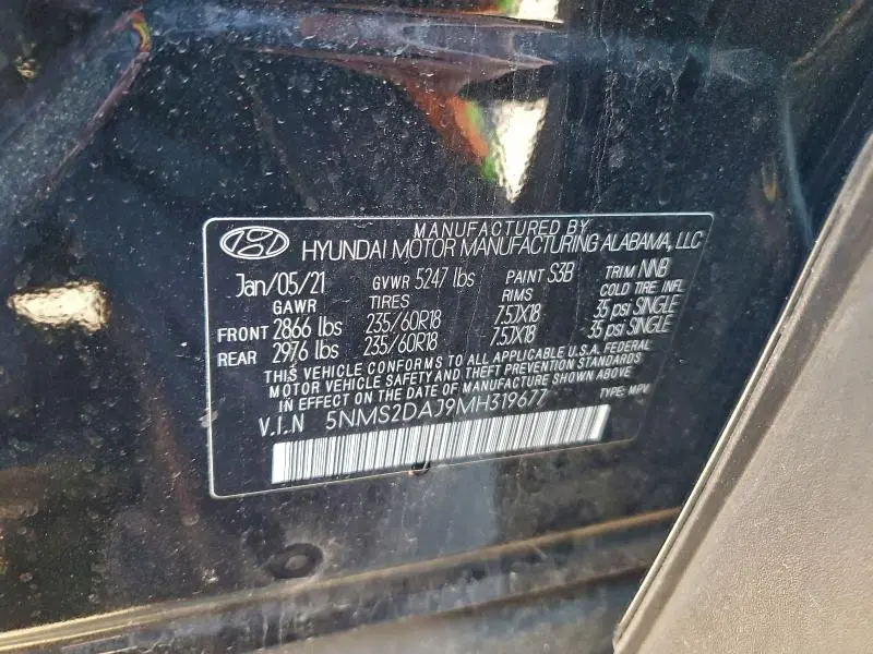 2021 HYUNDAI SANTA FE SEL  