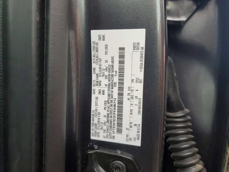 2015 FORD F150 SUPERCREW  