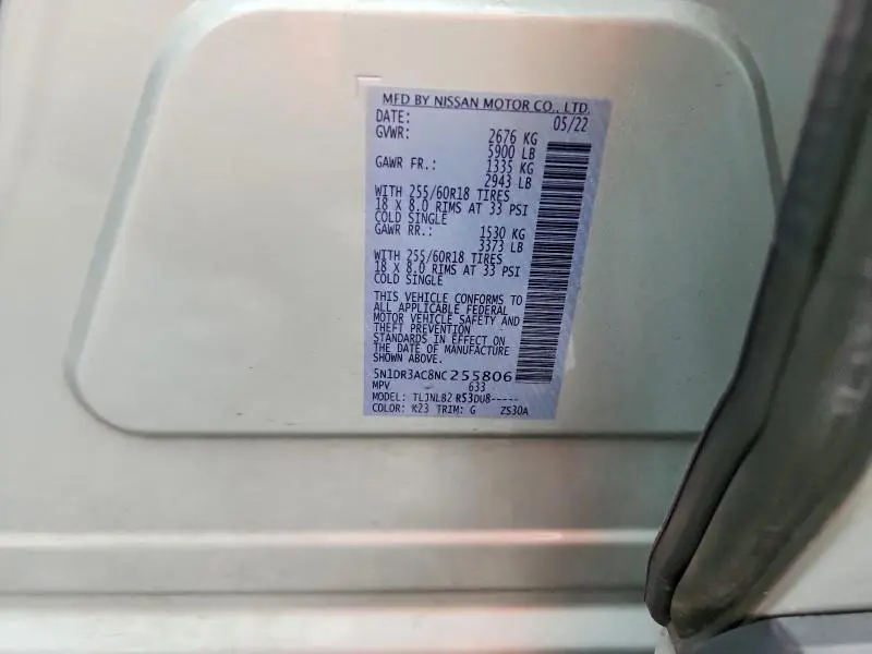 2022 NISSAN PATHFINDER S  