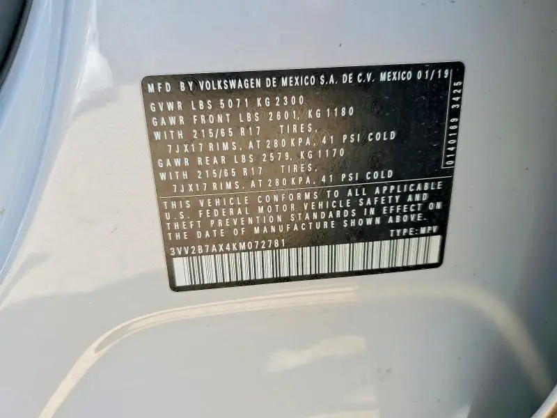 2019 VOLKSWAGEN TIGUAN SE/SEL/SEL R-LINE JET-BLACK/SE  