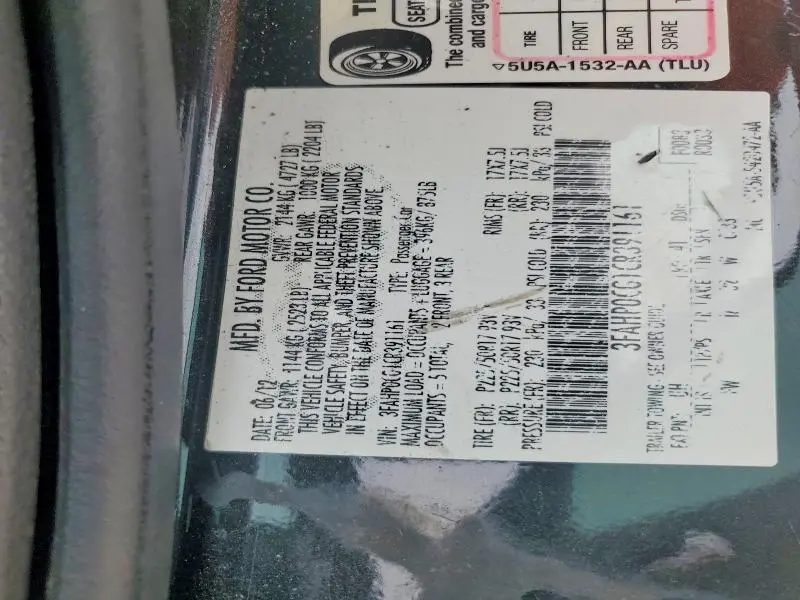 2012 FORD FUSION SEL  