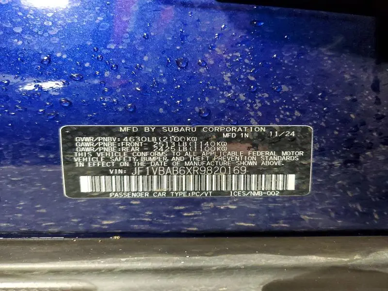 2024 SUBARU WRX   