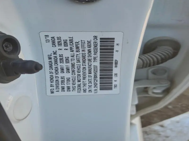 2019 HONDA CIVIC SPORT  