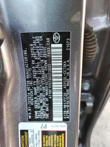 2016 TOYOTA CAMRY LE  