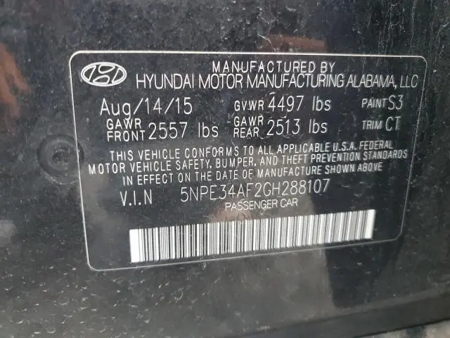 2016 HYUNDAI SONATA SPORT  