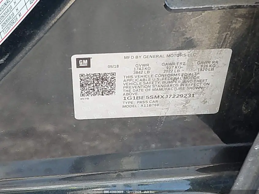 2018 CHEVROLET CRUZE LT AUTO