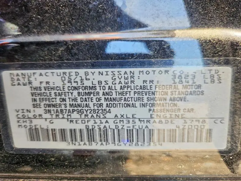 2016 NISSAN SENTRA   