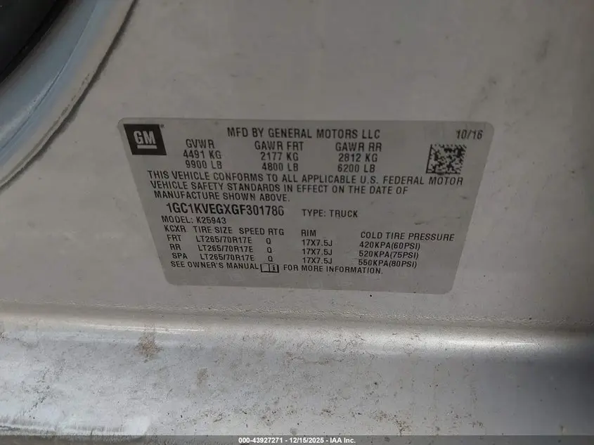 2016 CHEVROLET SILVERADO 2500HD LT