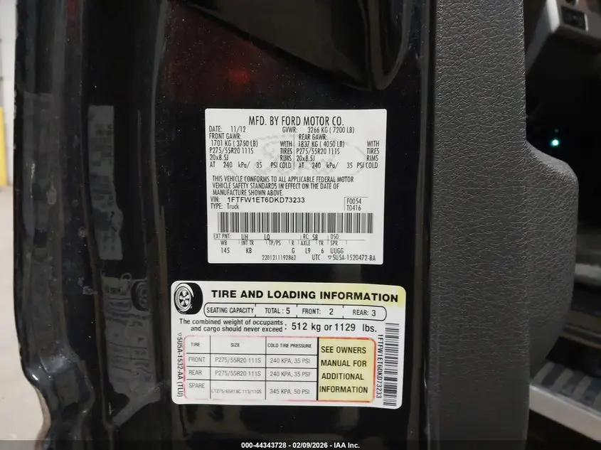 2013 FORD F-150 KING RANCH