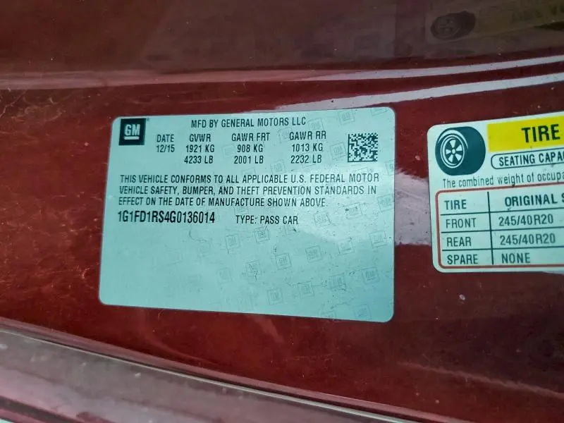 2016 CHEVROLET CAMARO LT  