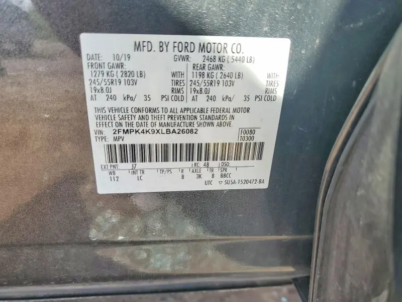 2020 FORD EDGE TITANIUM  