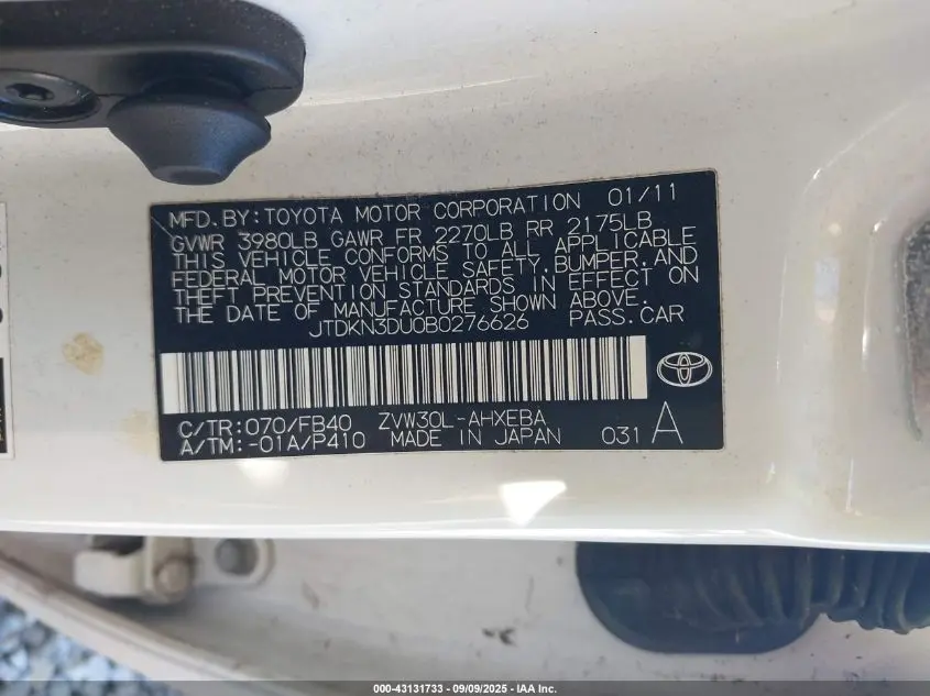 2011 TOYOTA PRIUS TWO