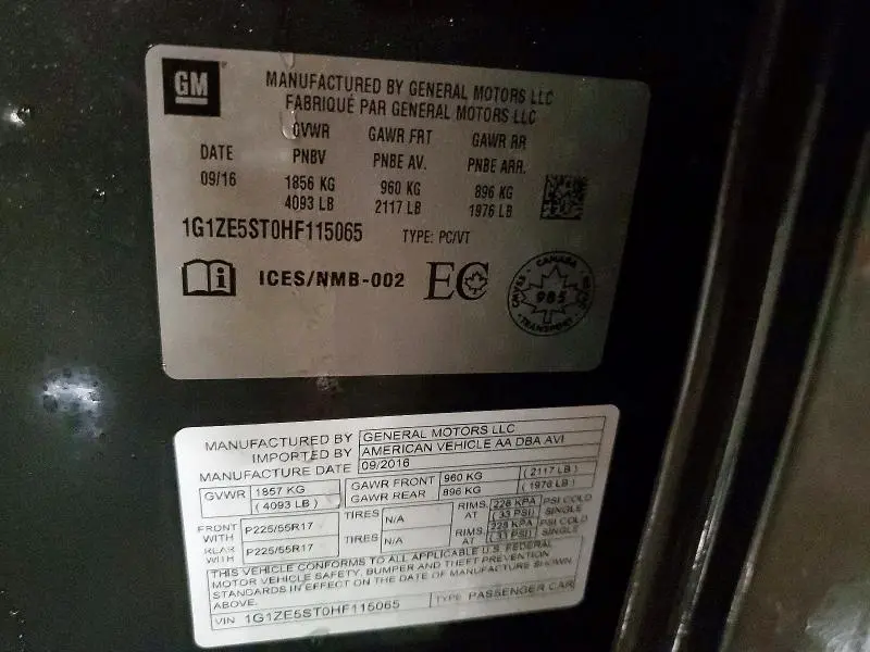 2017 CHEVROLET MALIBU LT  