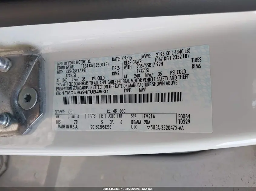 2015 FORD ESCAPE SE