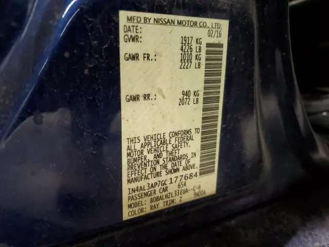 2016 NISSAN ALTIMA 2.5  