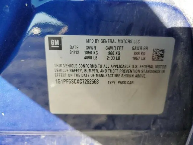 2012 CHEVROLET CRUZE LT