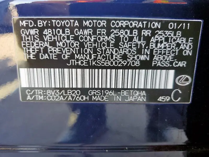 2011 LEXUS GS 350  