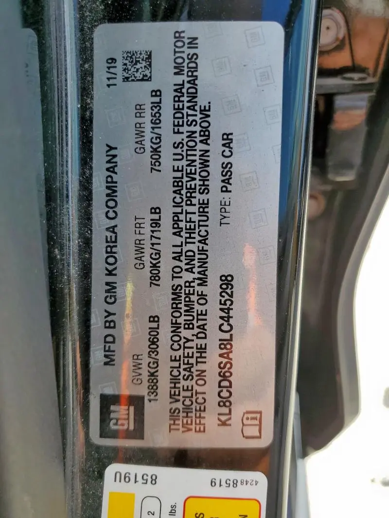 2020 CHEVROLET SPARK 1LT  