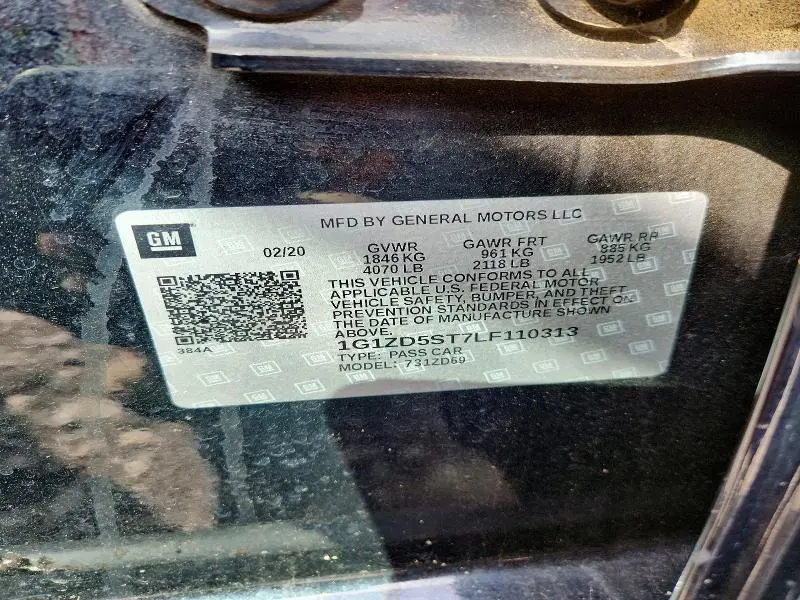 2020 CHEVROLET MALIBU LT  