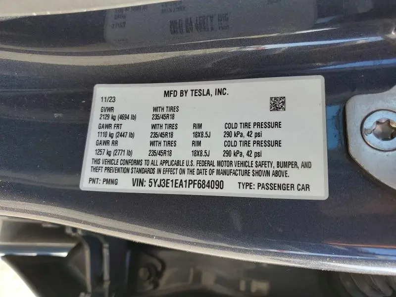 2023 TESLA MODEL 3   