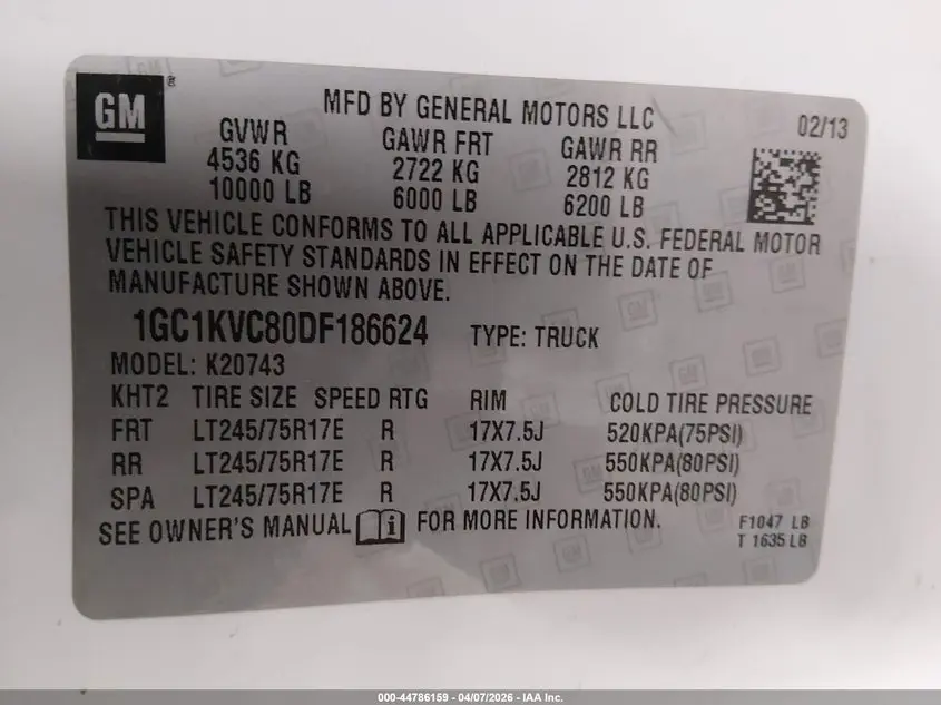 2013 CHEVROLET SILVERADO 2500HD WORK TRUCK