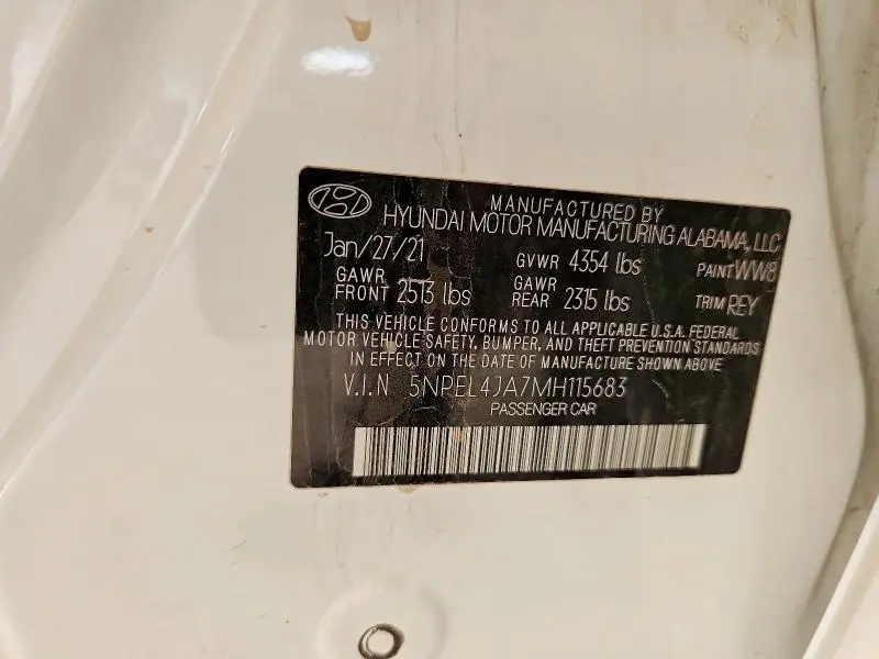 2021 HYUNDAI SONATA SEL  