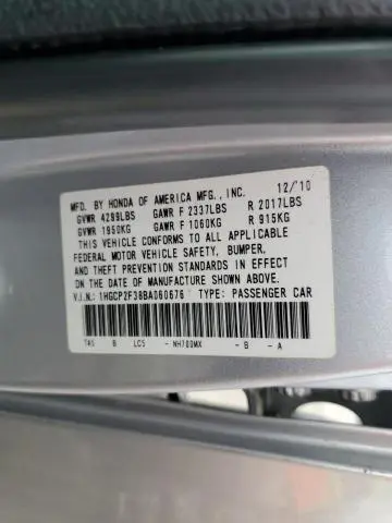 2011 HONDA ACCORD LX