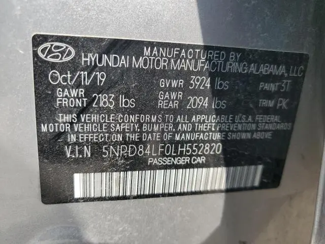2020 HYUNDAI ELANTRA SEL  