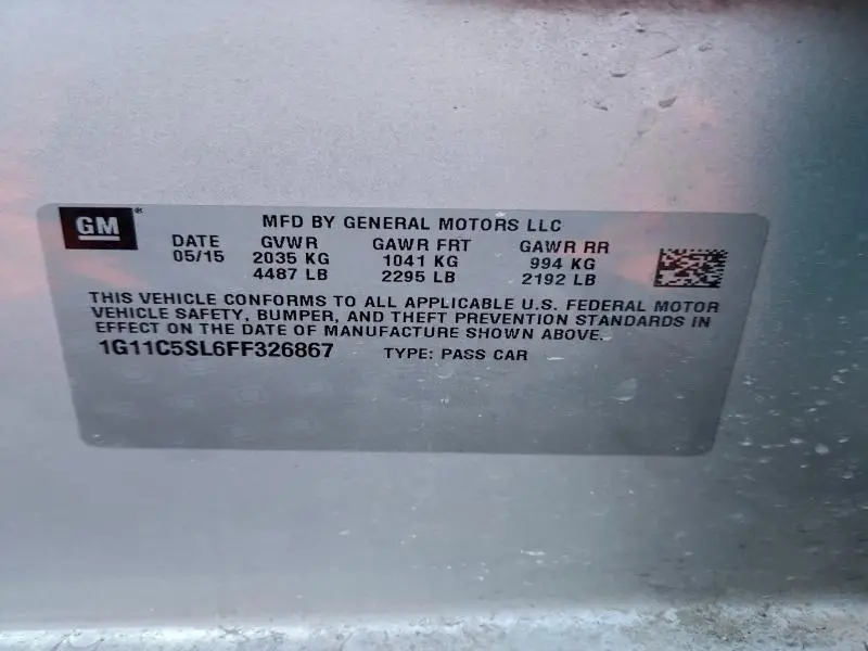 2015 CHEVROLET MALIBU 1LT  