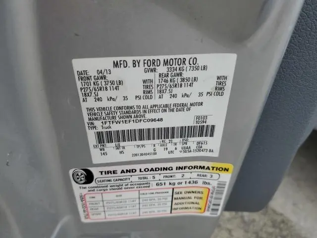 2013 FORD F150 SUPERCREW  