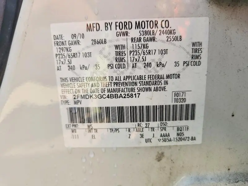 2011 FORD EDGE SE  