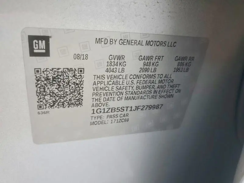 2018 CHEVROLET MALIBU LS  