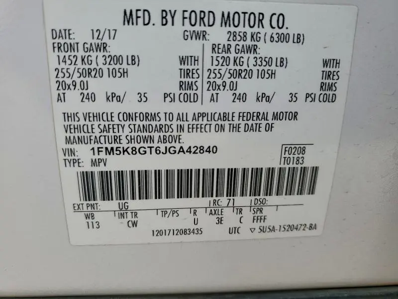2018 FORD EXPLORER SPORT  