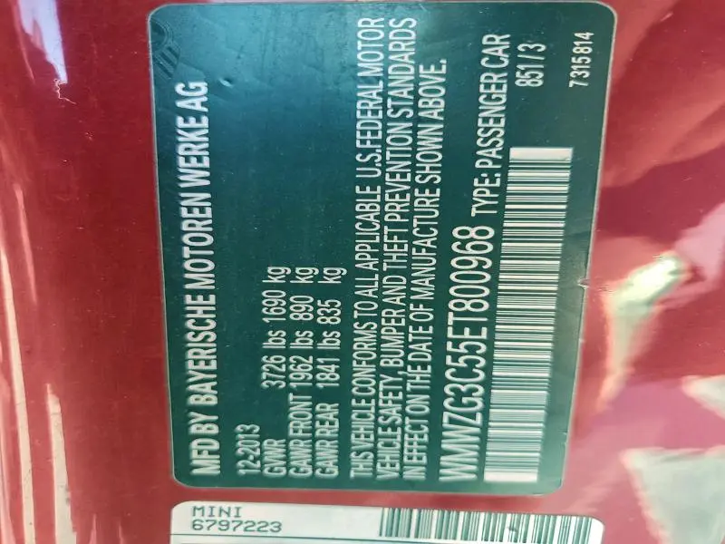 2014 MINI COOPER S CLUBMAN  