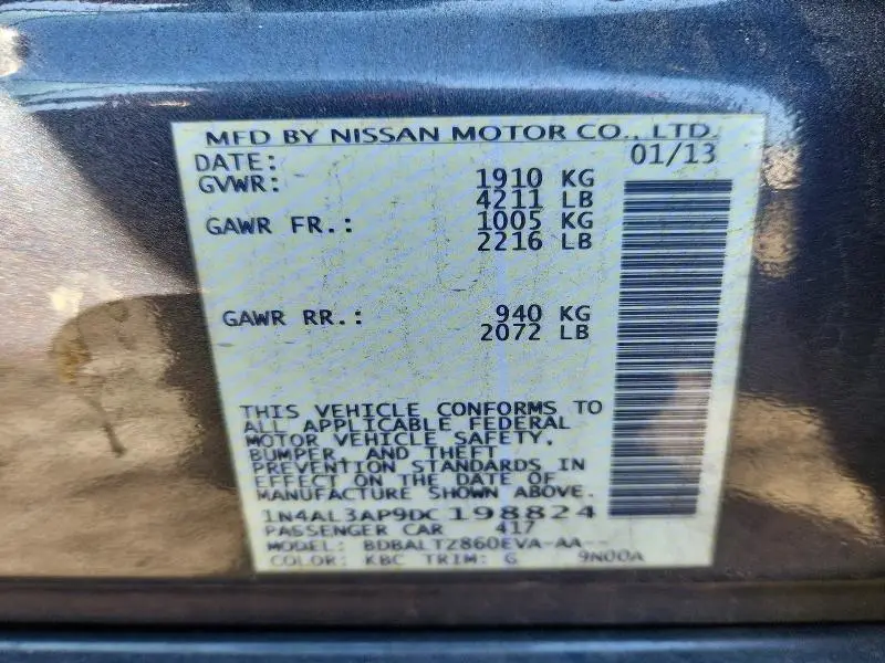 2013 NISSAN ALTIMA 2.5  