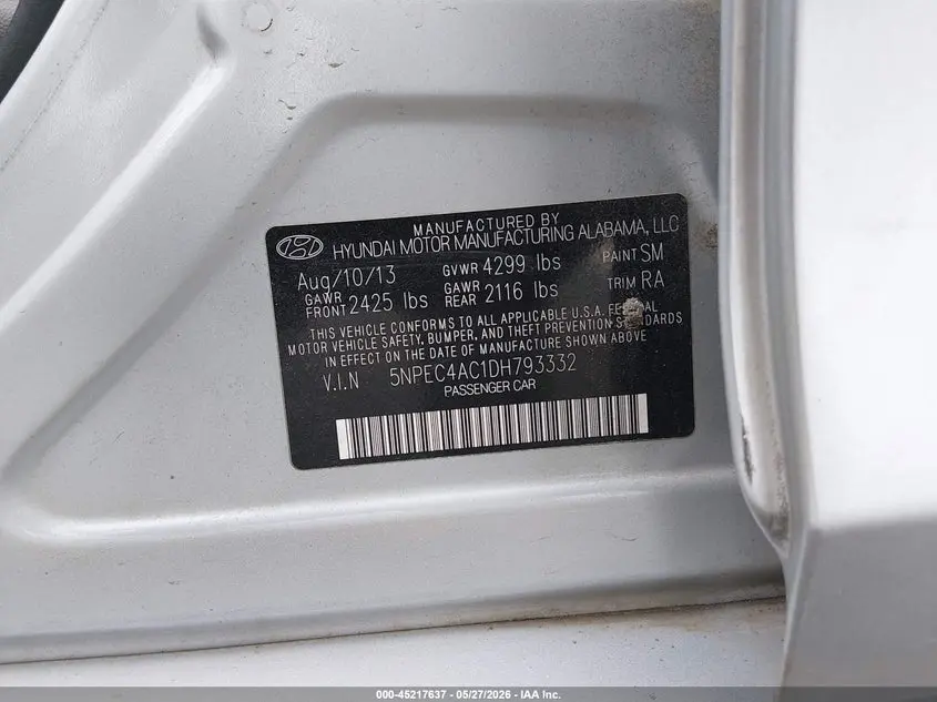 2013 HYUNDAI SONATA SE